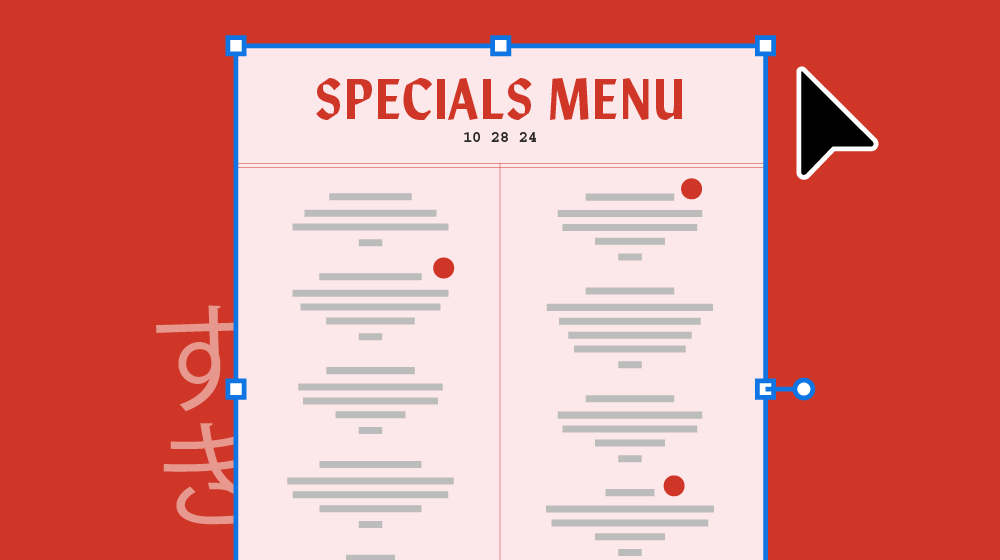 Eine stylishe Speisekarte gestalten.