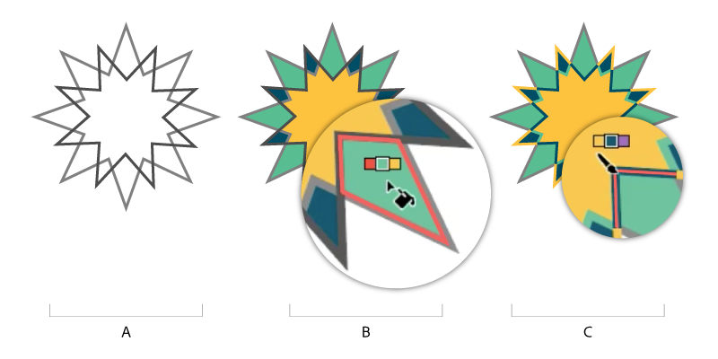 Illustrator で塗りと線を使用してペイントする方法