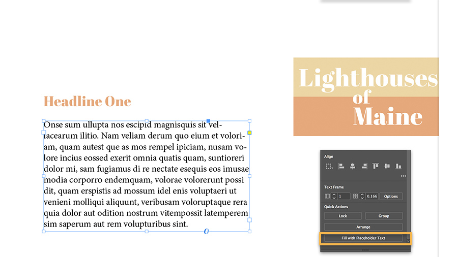 adobe indesign cs4 text inside a frame