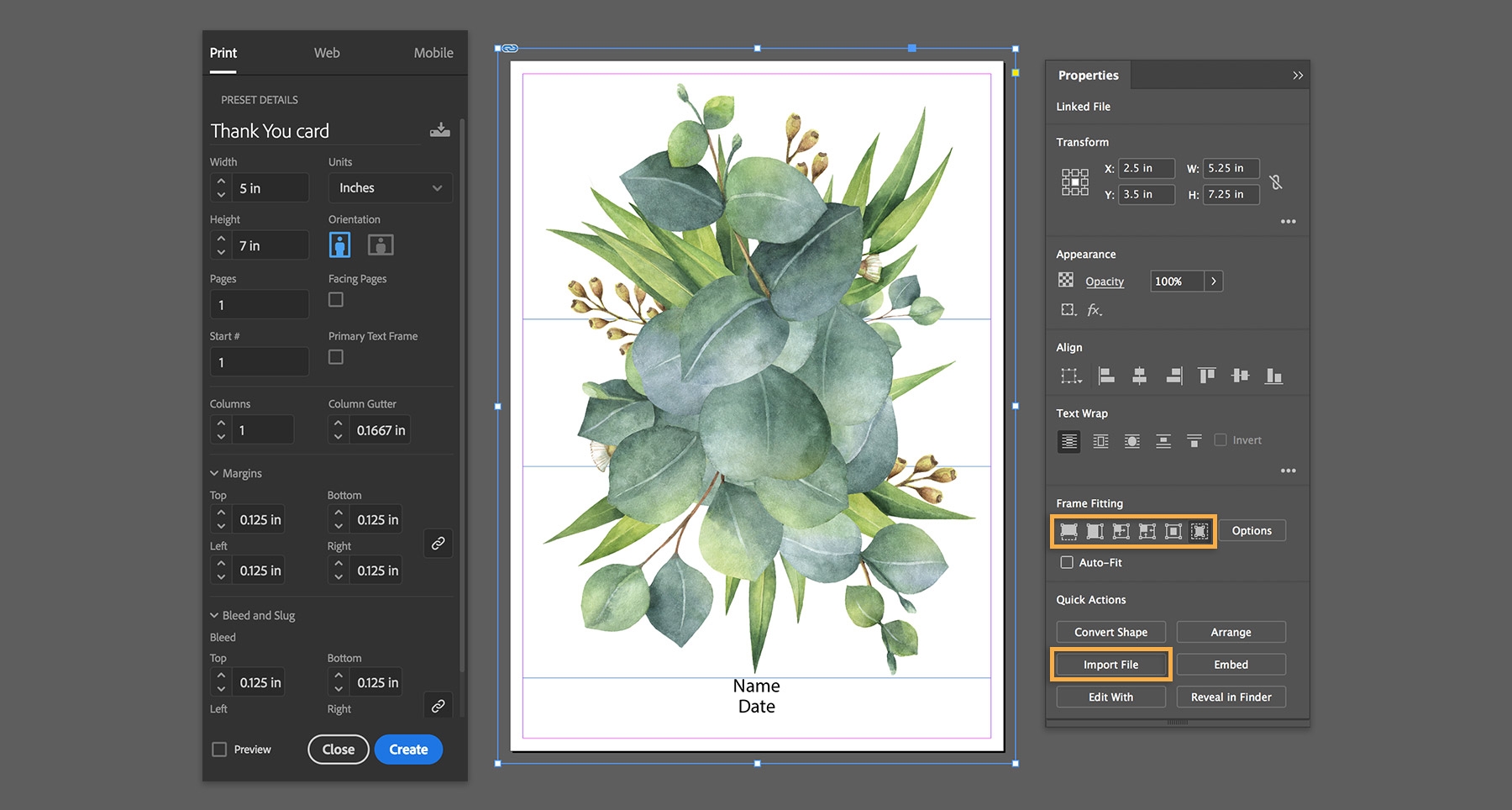 Frame Fitting options give artwork imported into Adobe InDesign a custom fit on the artboard. Frame Fitting options give artwork imported into Adobe InDesign a custom fit on the artboard.