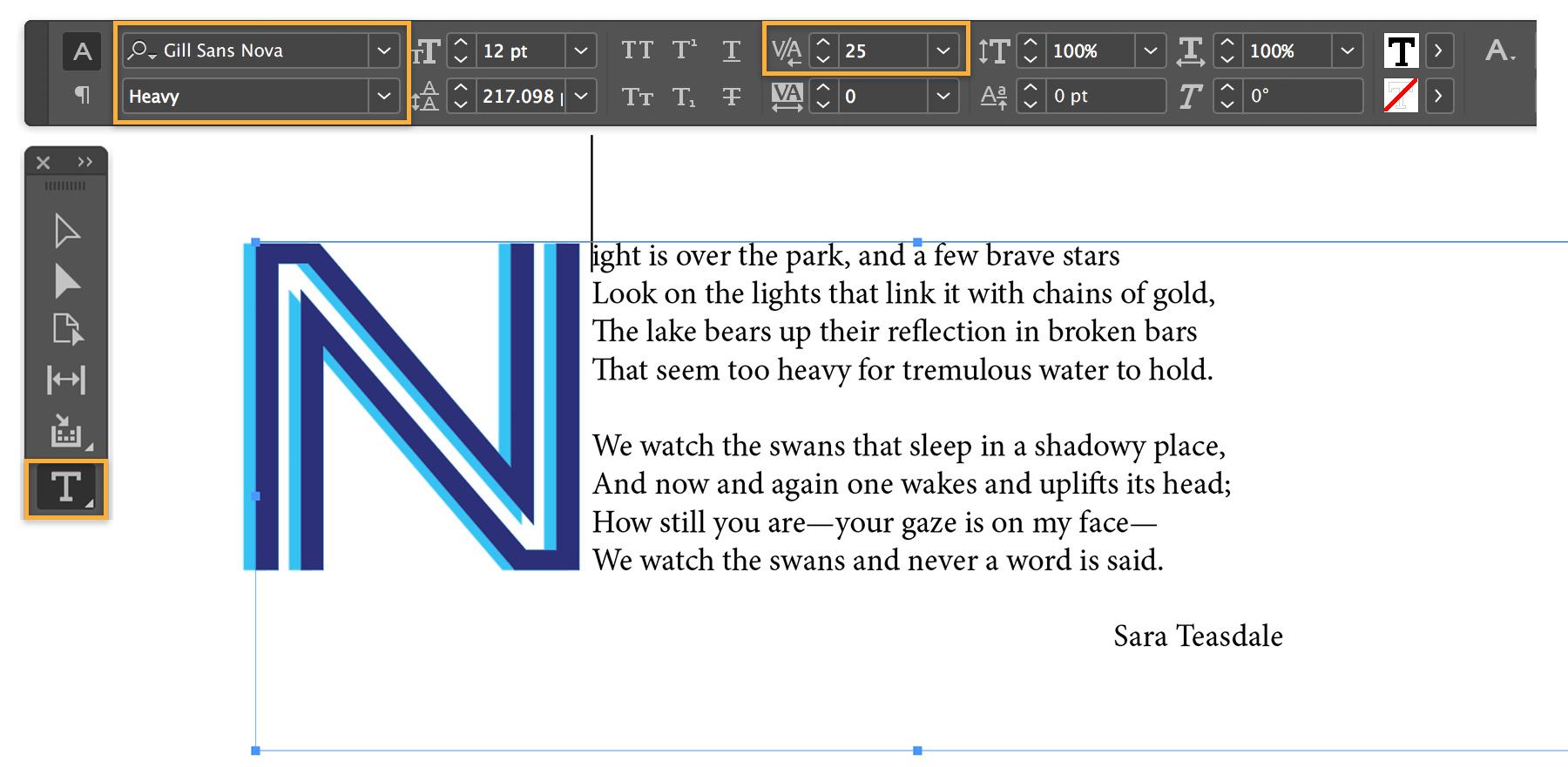 change letterspace indesign