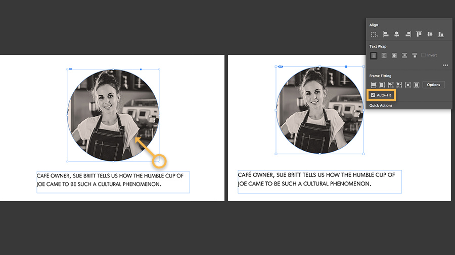 resize image in indesign