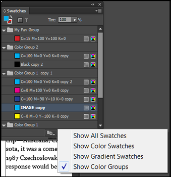 Apply colors to objects in an Adobe InDesign document