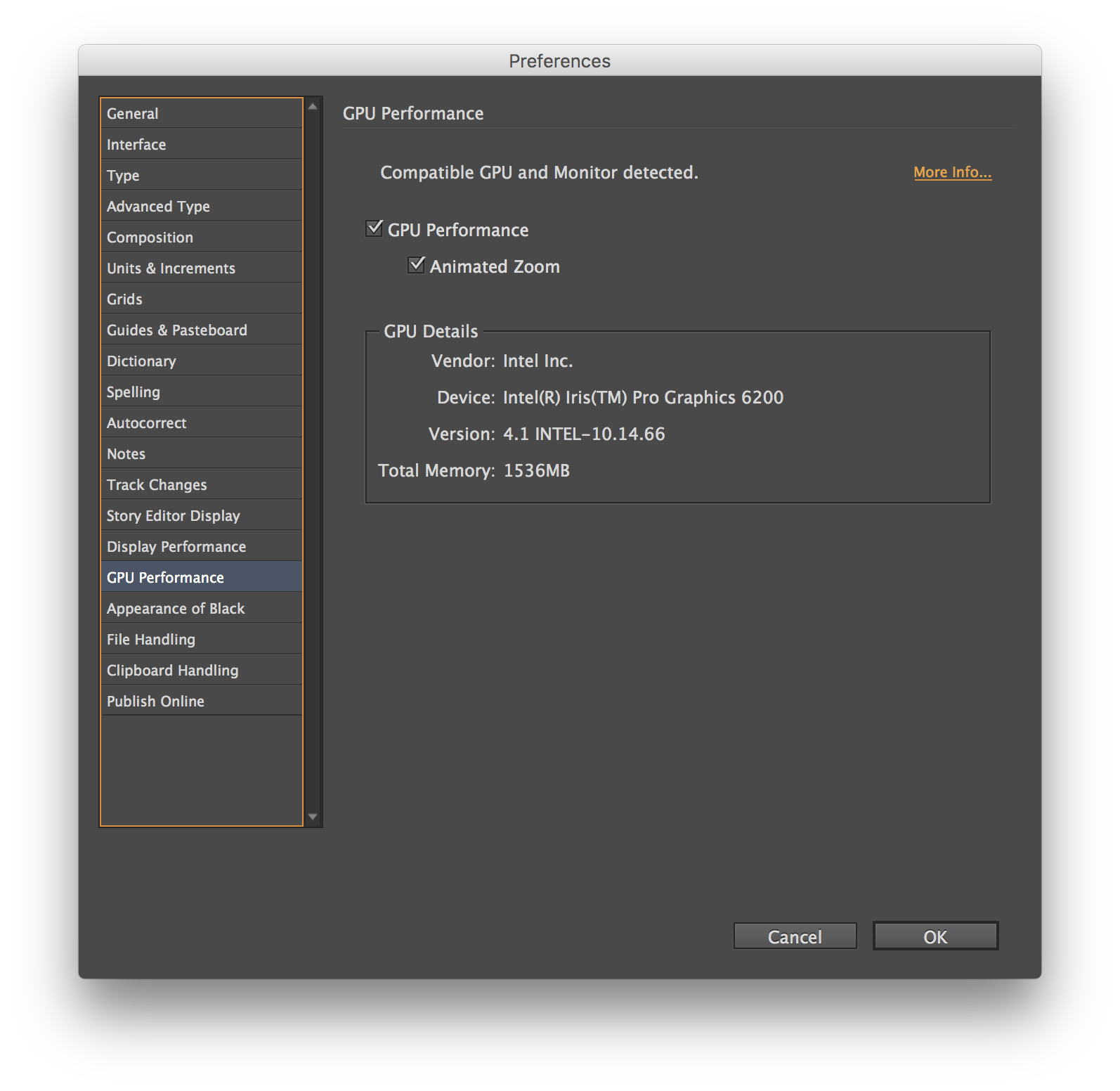 GPU preferences