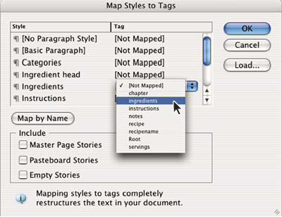 Tag content for XML in InDesign