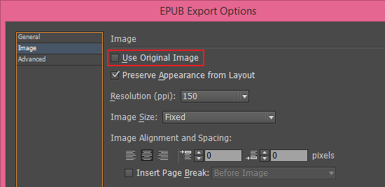 Use original image option in EPUB export Use original image option in EPUB export
