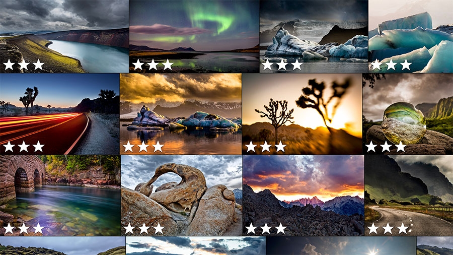 Photo collage showing star ratings of multiple images Photo collage showing star ratings of multiple images