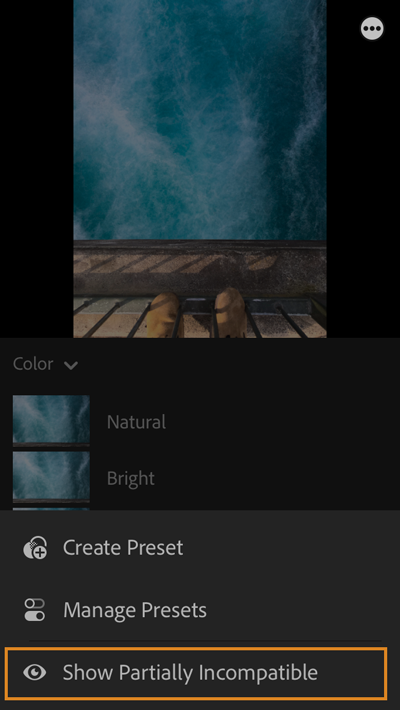 Option to show or hide partially incompatible presets