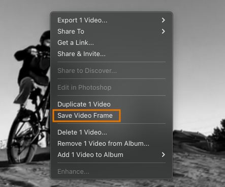 Export a frame from the video in Lightroom.