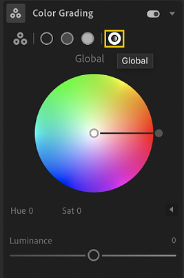 The Global slider to help adjust the overall colors in your photo.