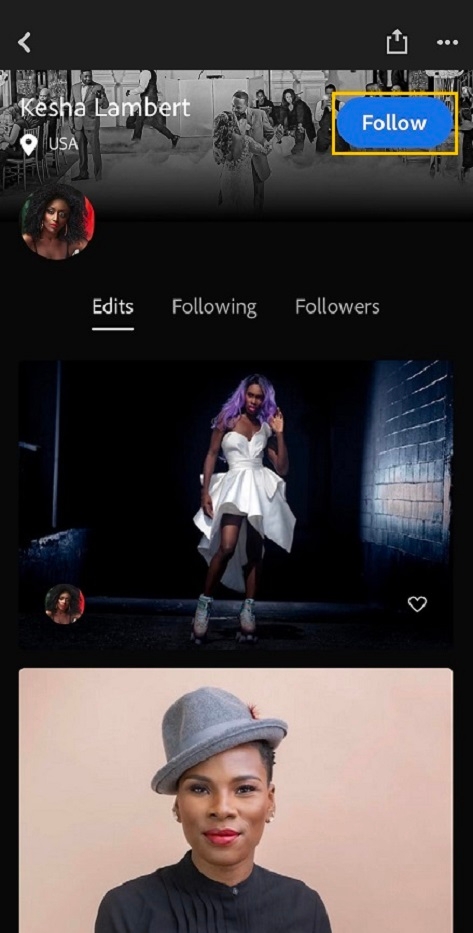 Follow a photographer in Lightroom