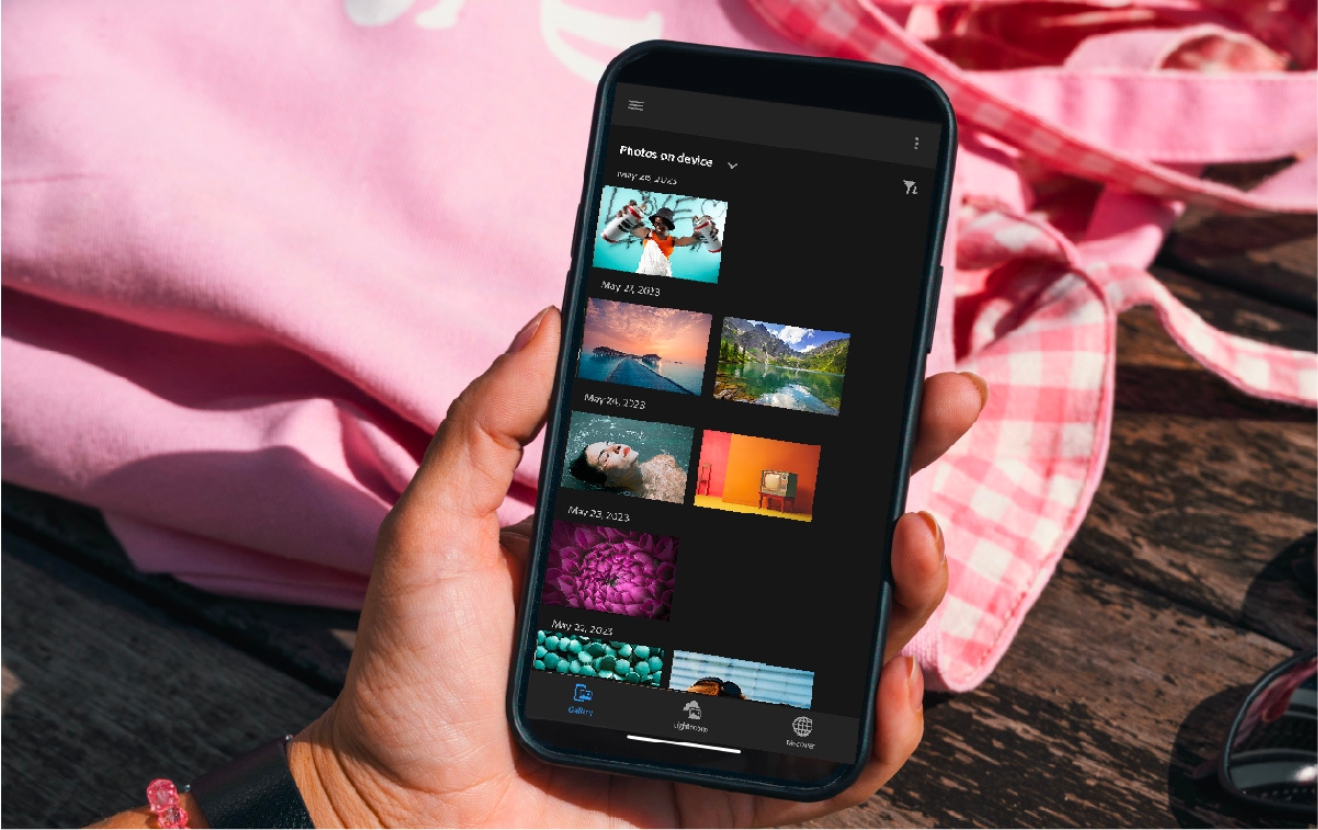 Access device photos in Lightroom for mobile
