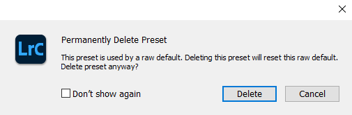 Delete preset