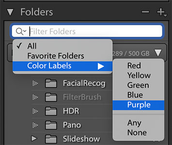 Filter by color label
