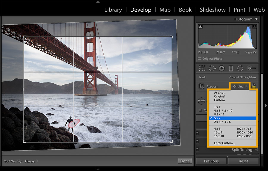 how to do free hand crop in adobe lightroom