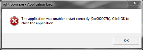 Solutions For Photoshop Lightroom Start Error 0xc000007b On