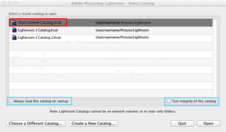 Adobe Photoshop Lightroom Classic で環境設定のリセット後にカタログと画像を復元する