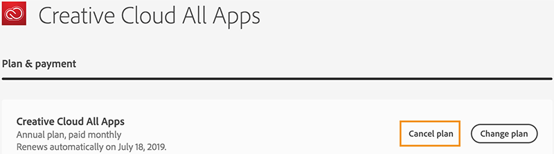 adobe creative cloud cancel