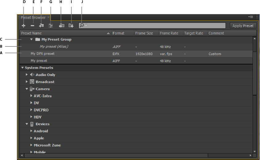 create custom export preset adobe premiere