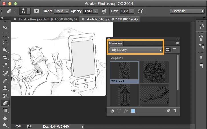 Open CC Libraries in Photoshop Figure 4: Open CC Libraries in Photoshop