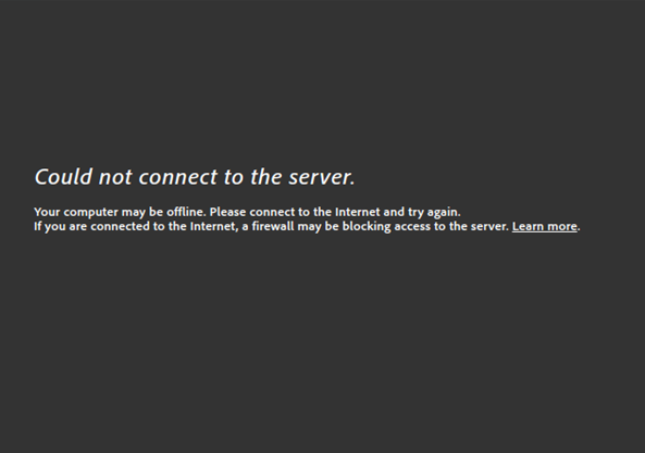 Adobe Muse Login Error Could Not Connect To The Server 