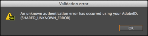 Shared_Unknown_Error Unknown authentication error while publishing Adobe Muse sites to Business Catalyst
