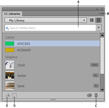 Adobe Muse の Creative Cloud ライブラリの使用
