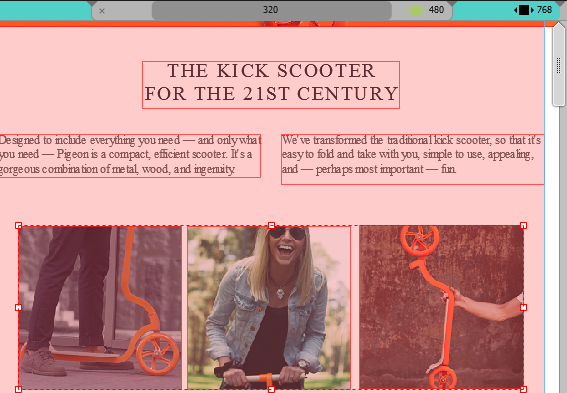 Resize objects for different breakpoints.