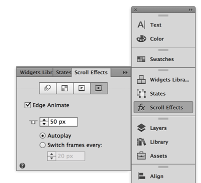 Adobe Muse でのスクロール効果