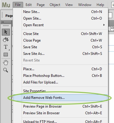 在adobe Muse 中使用typekit 和其他网页字体