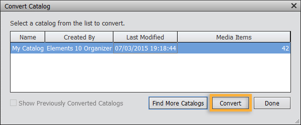 Convert catalog
