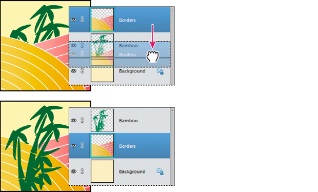 Copy and arrange layers in Photoshop Elements