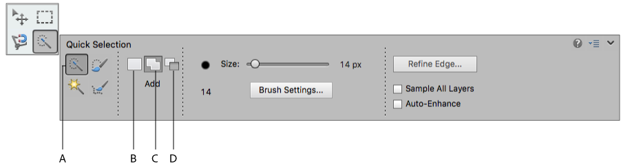 Quick Selection Brush tool Quick Selection Brush tool