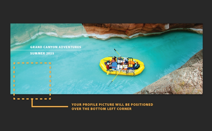 Rafting image is edited and sized to fit Facebook cover photo. Bounding box is drawn to show profile pic location Rafting image is edited and sized to fit Facebook cover photo. Bounding box is drawn to show profile pic location
