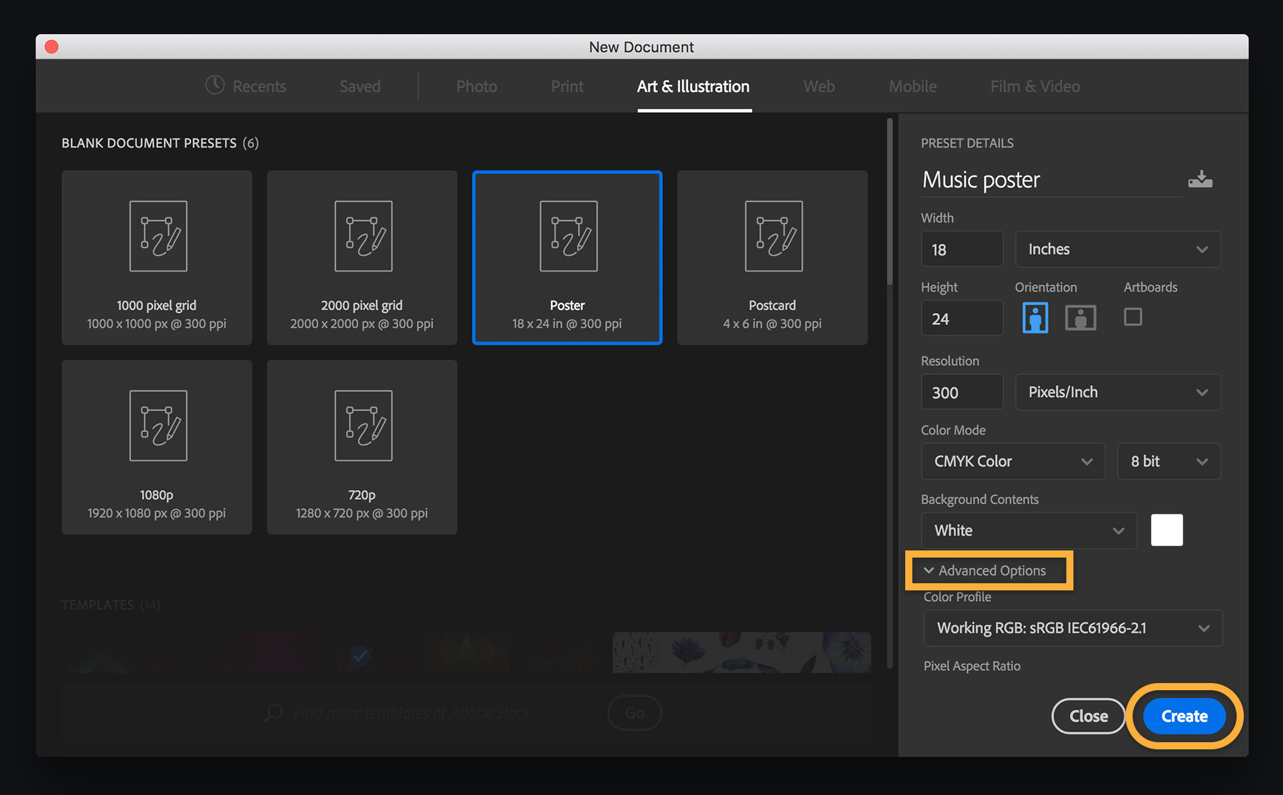 How to use a template in Adobe tutorials