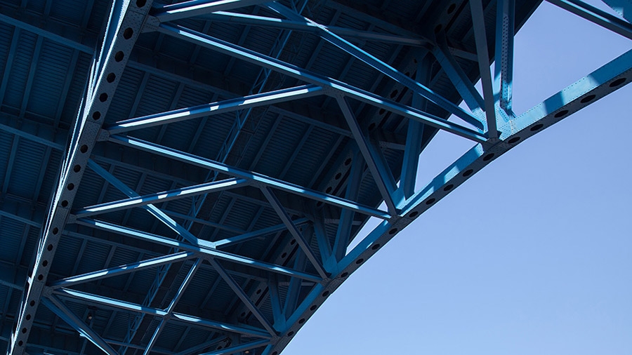 A bridge photographed from underneath A bridge photographed from underneath