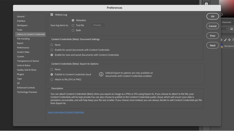 Attach attribution and history data with Photoshop's Content ...