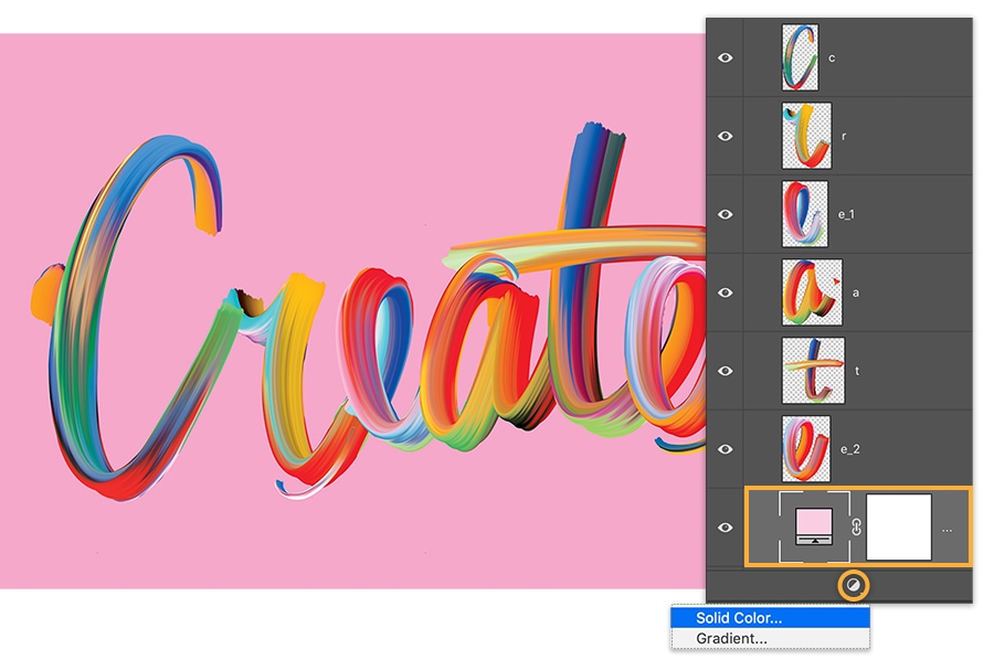 Hand lettering with brushed look spell Create on pink background, each letter is on its own layer Hand lettering with brushed look spell Create on pink background, each letter is on its own layer
