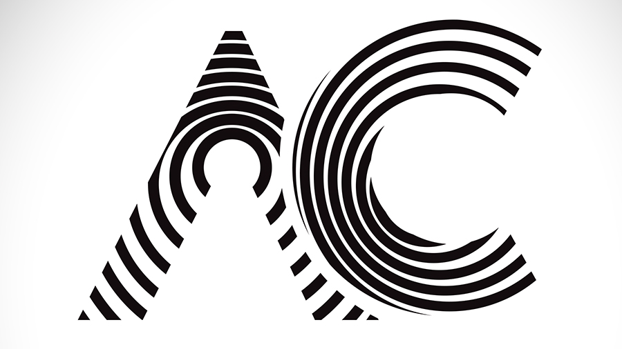 A and C letters in a graphic black and white style of contrasting lines