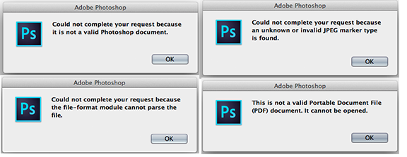 Invalid Jpeg Marker Error When Opening Images In Adobe Photoshop