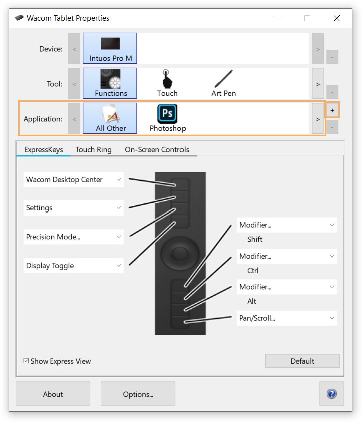 Wacom タブレットで Photoshop を使用する場合の推奨設定について説明します