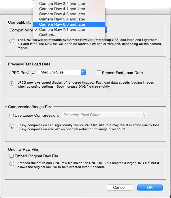 Adobe DNG Converter 16.0 for mac download