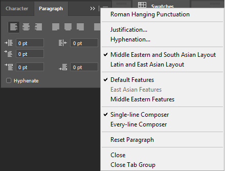 Choose a paragraph layout Choose a paragraph layout
