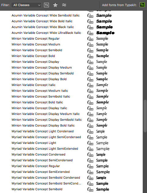 adobe photoshop font package download