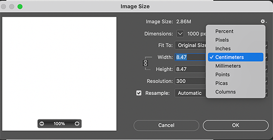 Photoshop image size and resolution