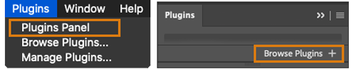Browse plugins from the Plugins panel