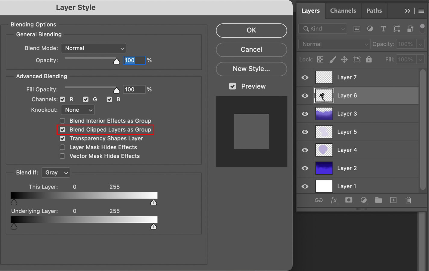 layers with clipping masks in