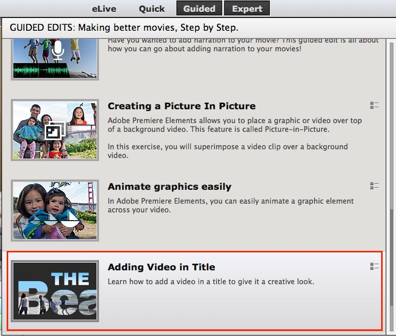 Adding a video in the title