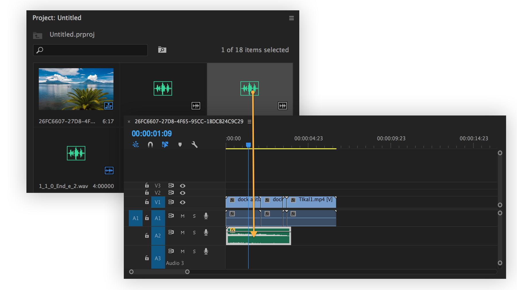 add audio to sequence