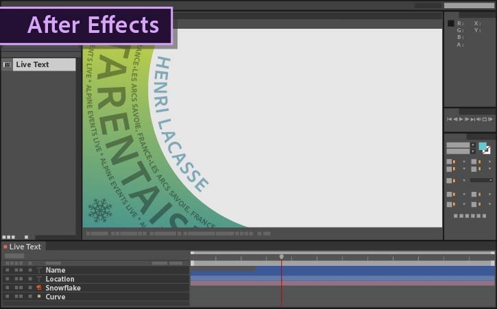 Composition with text is created in After Effects.